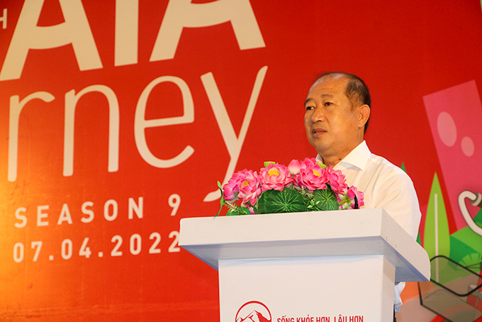 Phó Chủ tịch Uỷ ban nhân dân tỉnh Đoàn Tấn Bửu phát biểu tại buổi lễ.