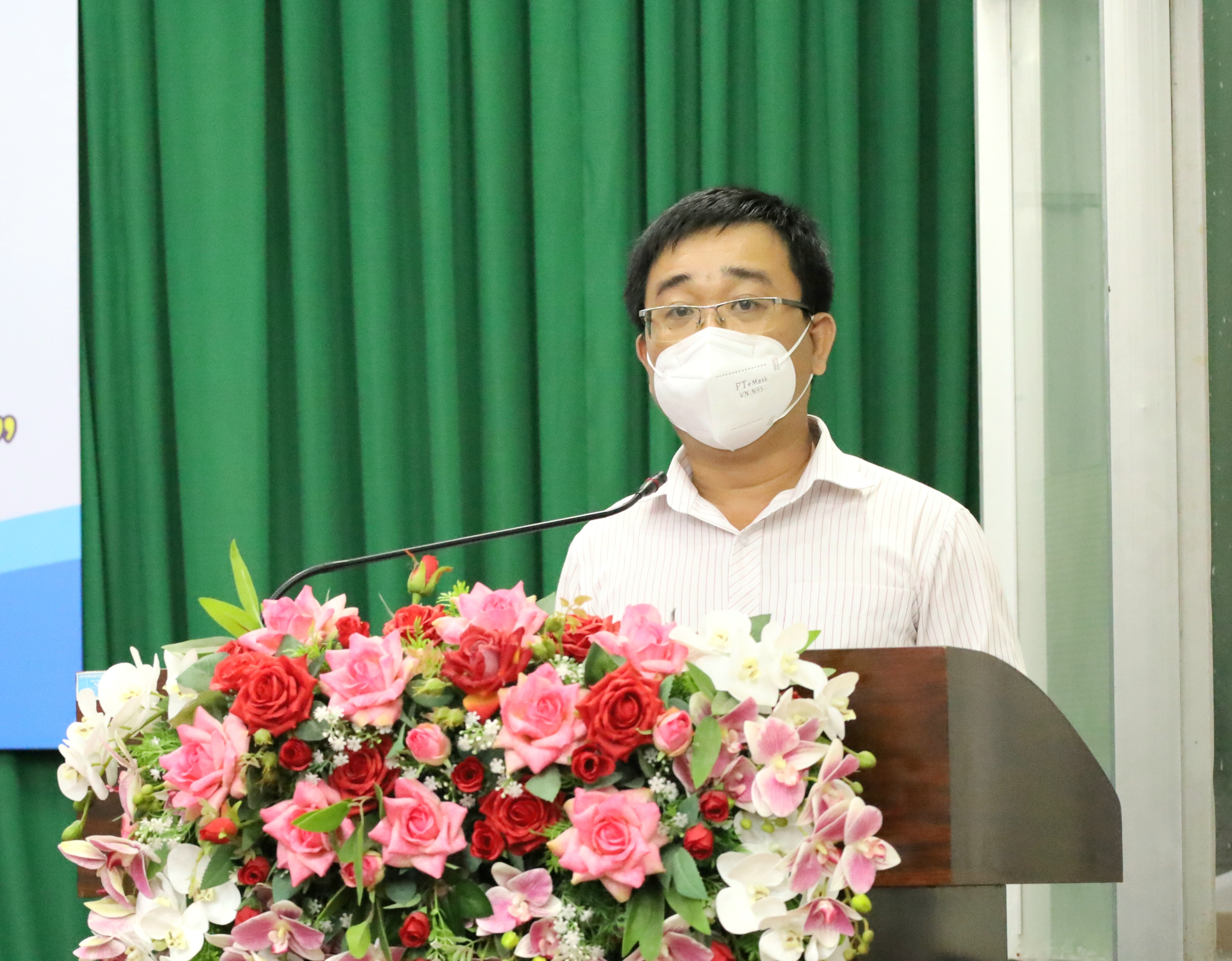 Ông Trần Tuấn Anh - Quận ủy viên, Bí thư Đảng ủy, Chủ tịch HĐND phường An Bình phát biểu tại lễ ra mắt mô hình Dân vận khéo.