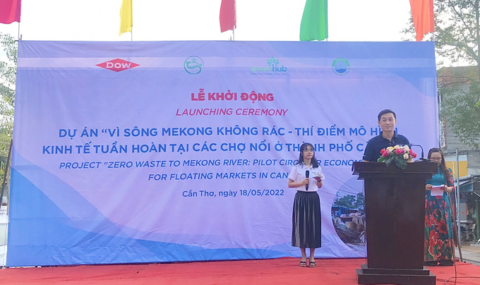 Ông Ekkasit Lakkananithiphan - Tổng Giám đốc Dow Việt Nam, đại diện nhà tài trợ phát biểu ý kiến tại lễ phát động dự án.
