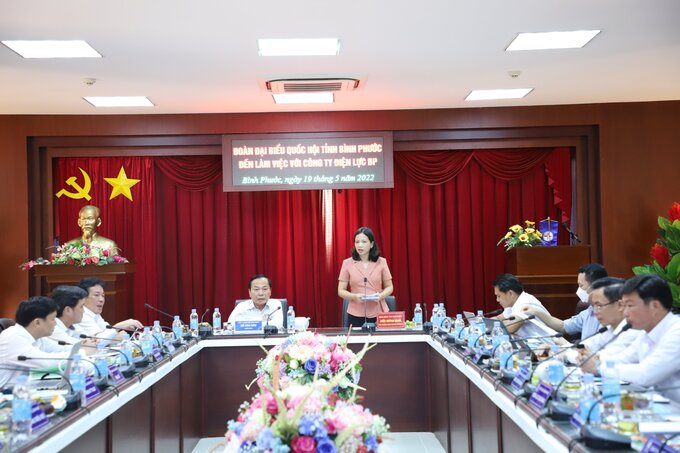 PC Bình Dương báo cáo với Đoàn ĐBQH tỉnh.