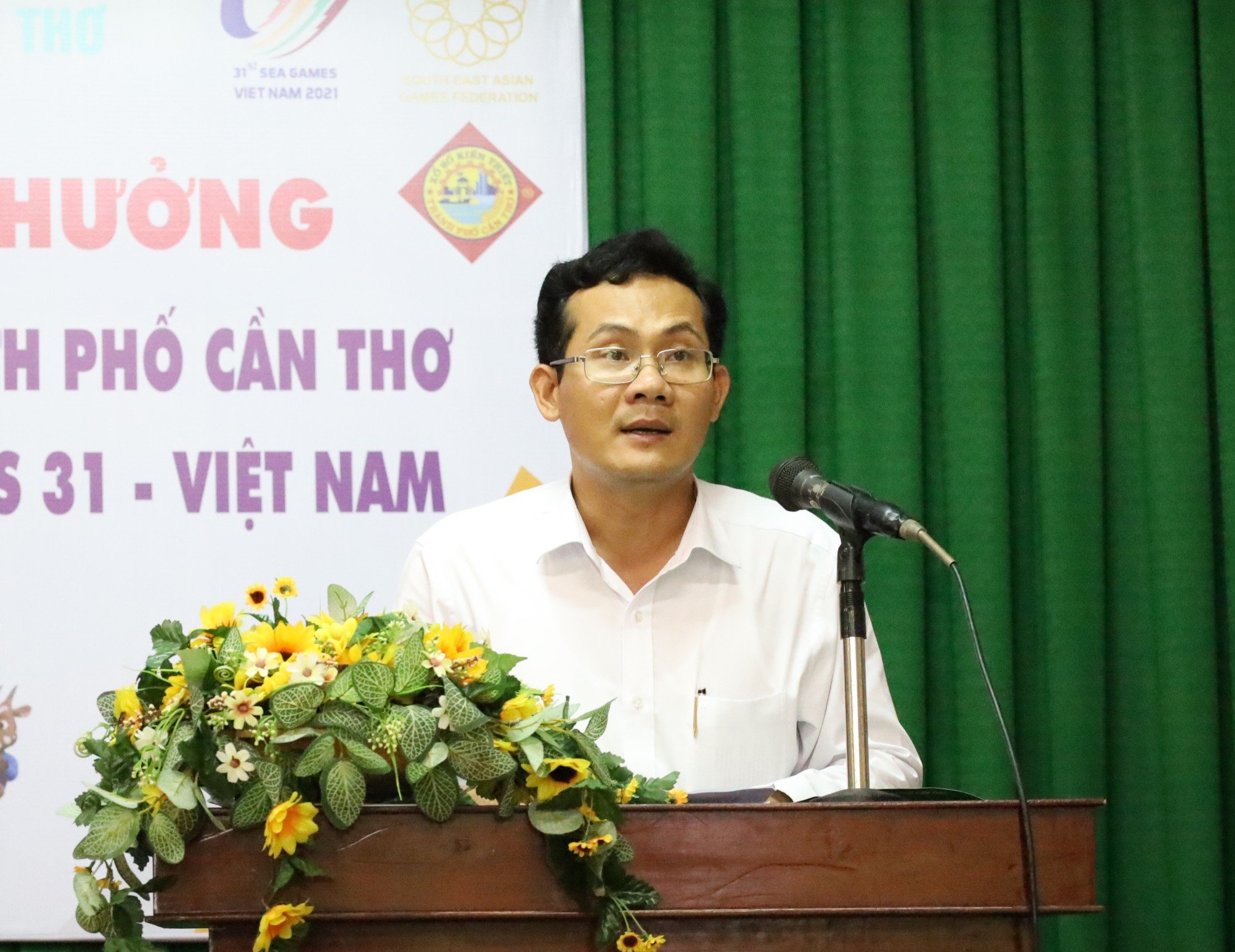 Ông Nguyễn Minh Tuấn – Phó Giám đốc phụ trách Sở Văn hóa, Thể thao và Du lịch TP. Cần Thơ phát biểu tại buổi lễ.