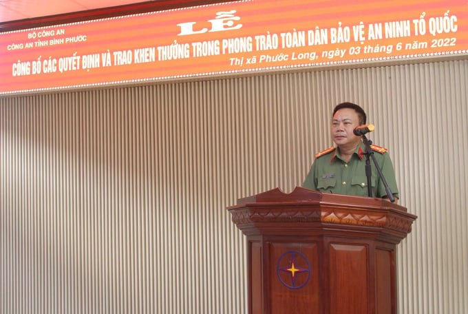 Đại tá Nguyễn Phương Đằng - Phó Giám đốc CA tỉnh phát biểu chỉ đạo.
