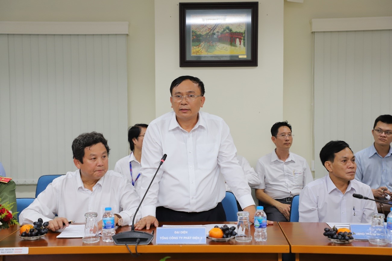 Đồng chí Trần Phú Thái – Chủ tịch HĐQT EVNGENCO2 phát biểu tại cuộc họp.
