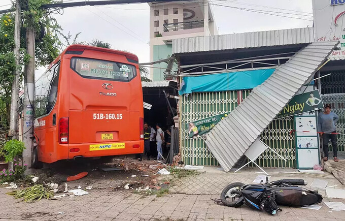 Hiện trường vụ tai nạn. Ảnh: C.T