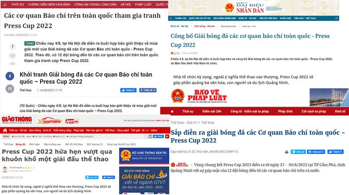 Gần 40 cơ quan thông tấn, báo chí đưa tin về Giải Bóng đá các Cơ quan Báo chí toàn quốc - Press Cup 2022