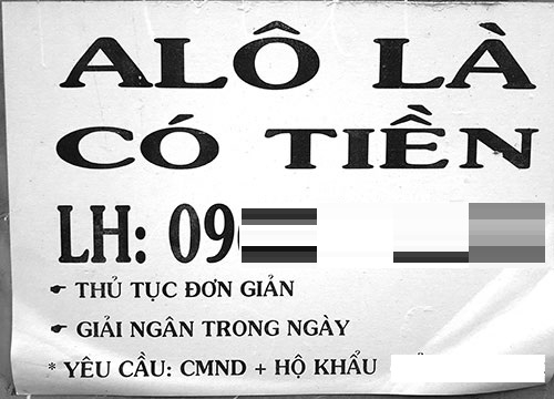 Cho vay nặng lãi có nhiều cách thức hoạt động tinh vi (Ảnh: Internet)