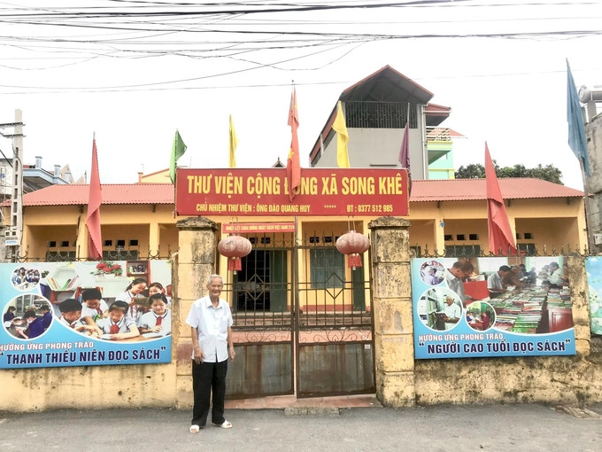 Thư viện cộng đồng tại xã Song Khê do cụ Đào Quang Huy làm chủ nhiệm.