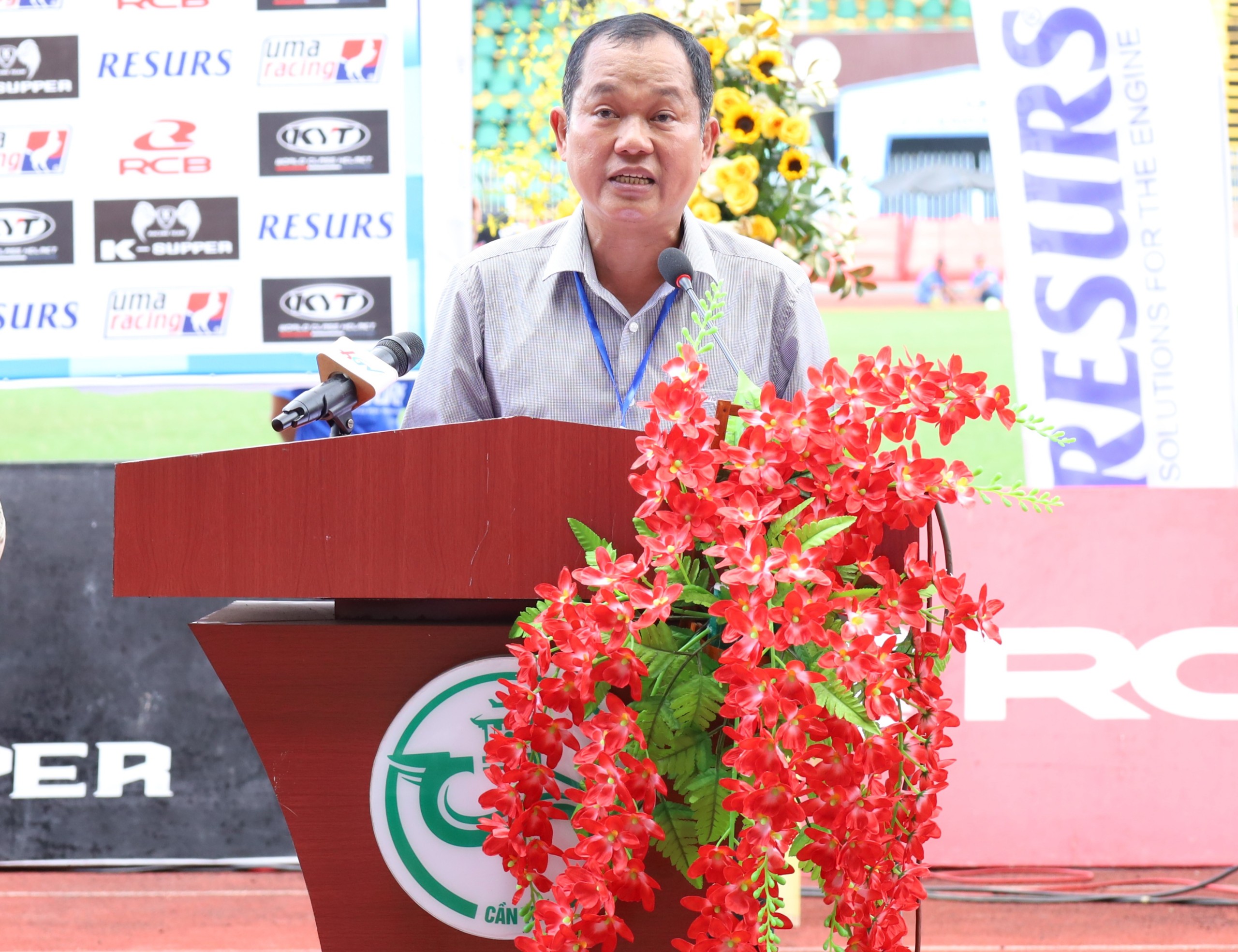 Ông Trương Công Quốc Việt - Phó Giám đốc Sở Văn hóa, Thể thao và Du lịch TP. Cần Thơ phát biểu tại lễ khai mạc.
