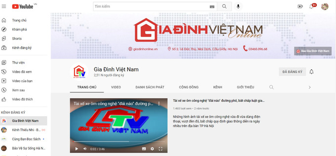 Kênh điện tử, các trang mạng xã hội của Gia đình Việt Nam đang thu hút hàng lượt triệu xem và theo dõi