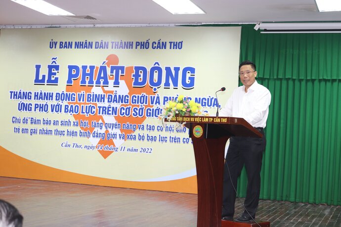 Ông Nguyễn Thực Hiện phát biểu chỉ đạo tại lễ phát động Tháng hành động.
