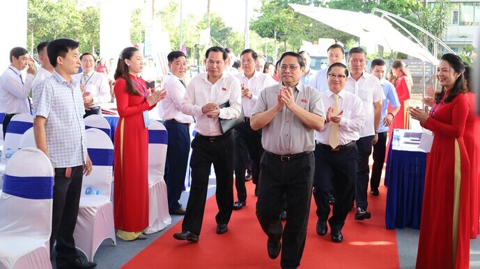 Thủ tướng Phạm Minh Chính đến dự Lễ khởi công Dự án Đường Vành đai phía Tây TP Cần Thơ.
