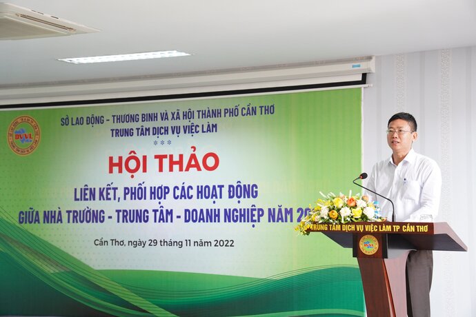 Ông Tiêu Minh Dưỡng - Phó Giám đốc Sở LĐTBXH Cần Thơ đánh giá cao mô hình phối hợp 3 bên.