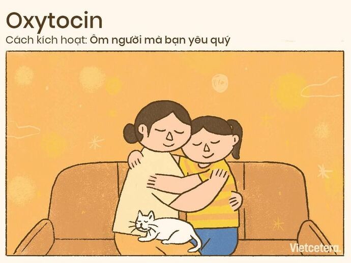 Oxytocin được tạo ra khi bạn dành tặng cái ôm cho người mình thương yêu (Ảnh minh hoạ)