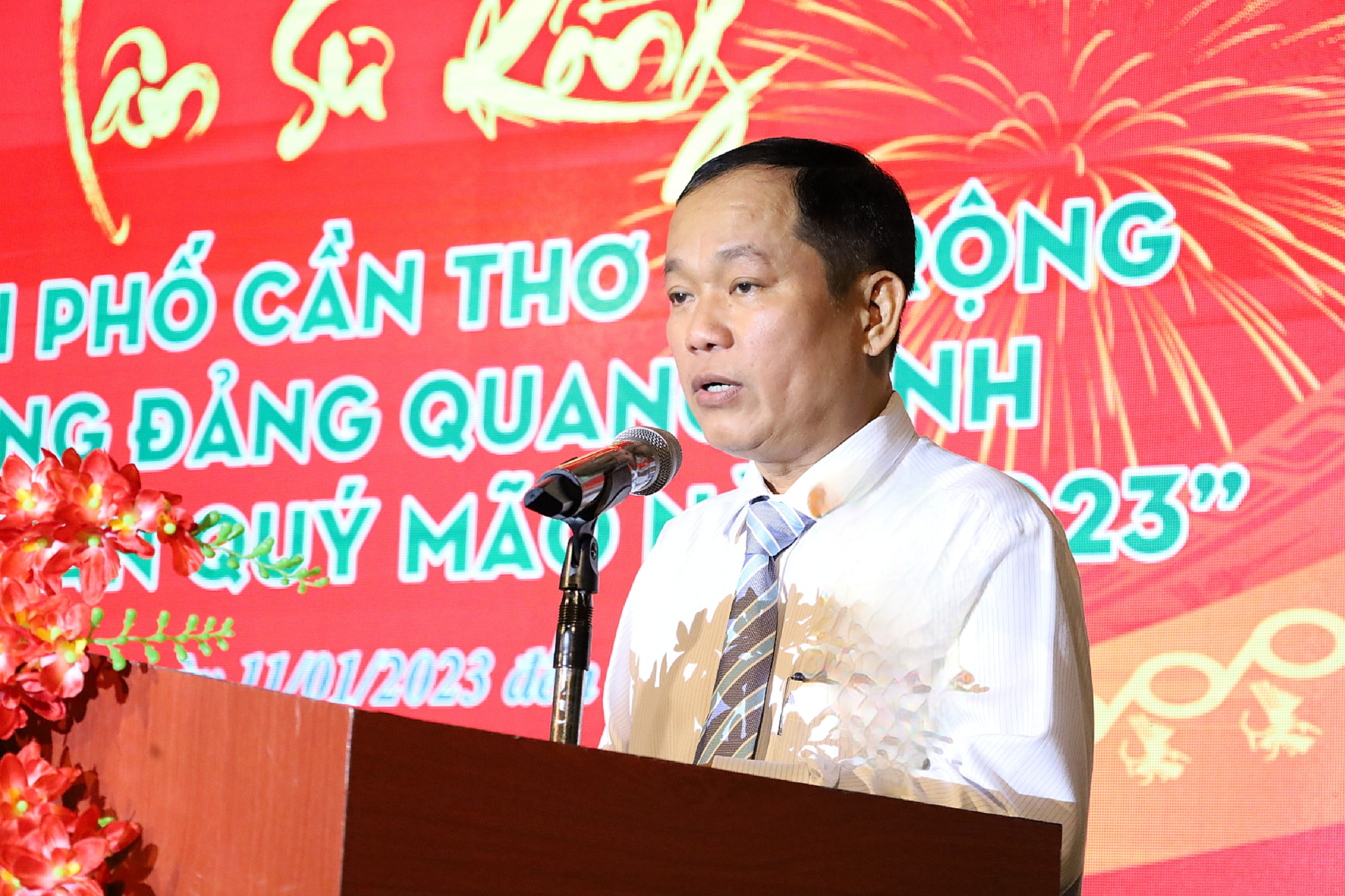 Ông Trương Công Quốc Việt - Phó Giám đốc Sở Văn hóa, thể thao và Du lịch TP. Cần Thơ phát biểu khai mạc tại giải.