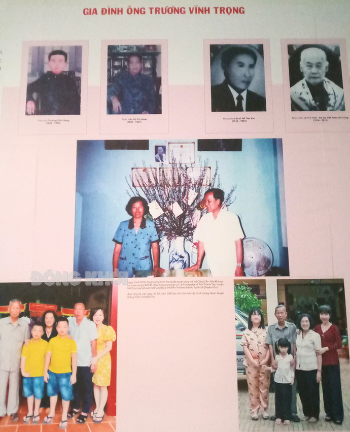 Phần giới thiệu về gia đình đồng chí Trương Vĩnh Trọng trong trưng bày chuyên đề.