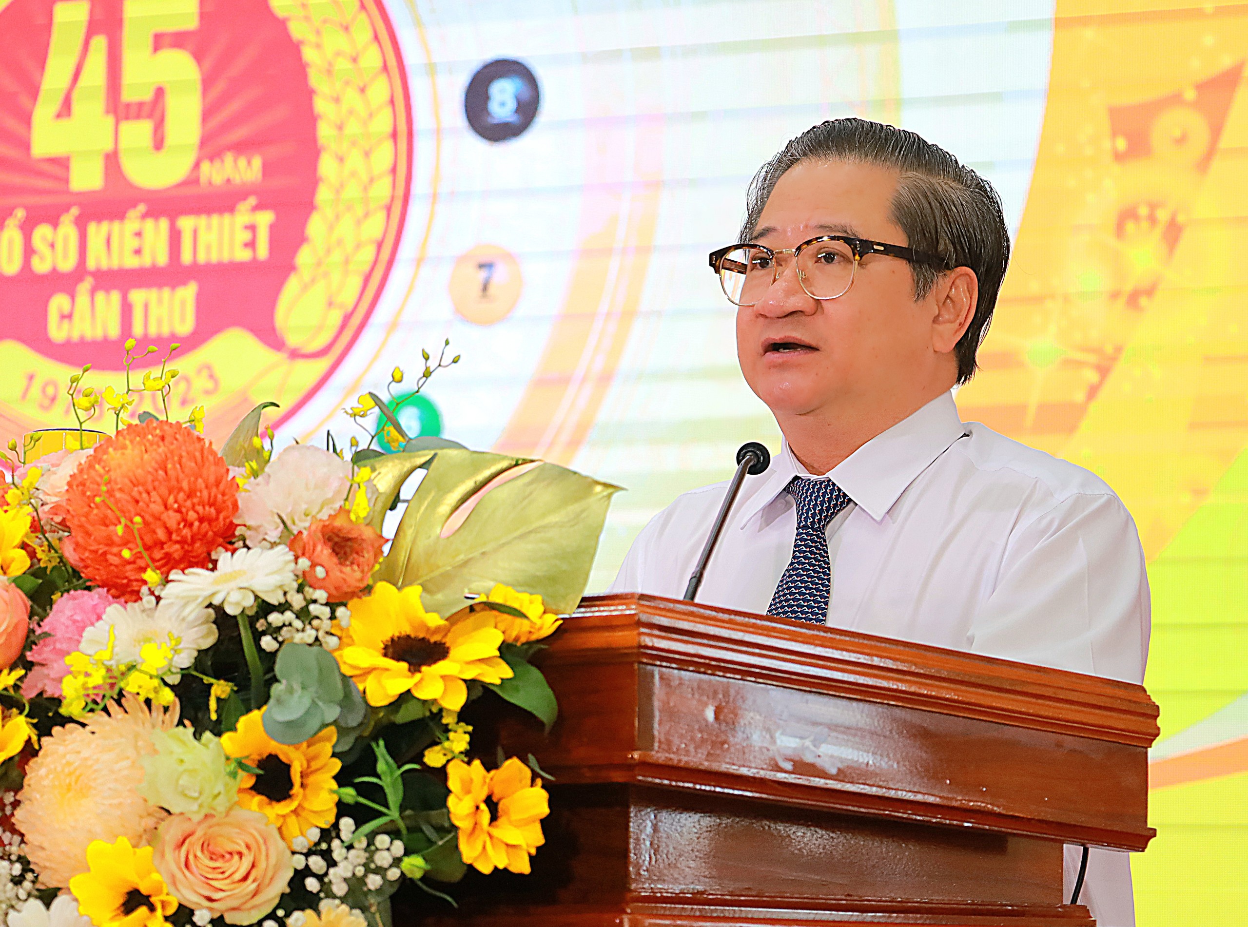 Ông Trần Việt Trường – Phó Bí thư Thành ủy, Chủ tịch UBND TP Cần Thơ phát biểu chỉ đạo tại lễ kỷ niệm.