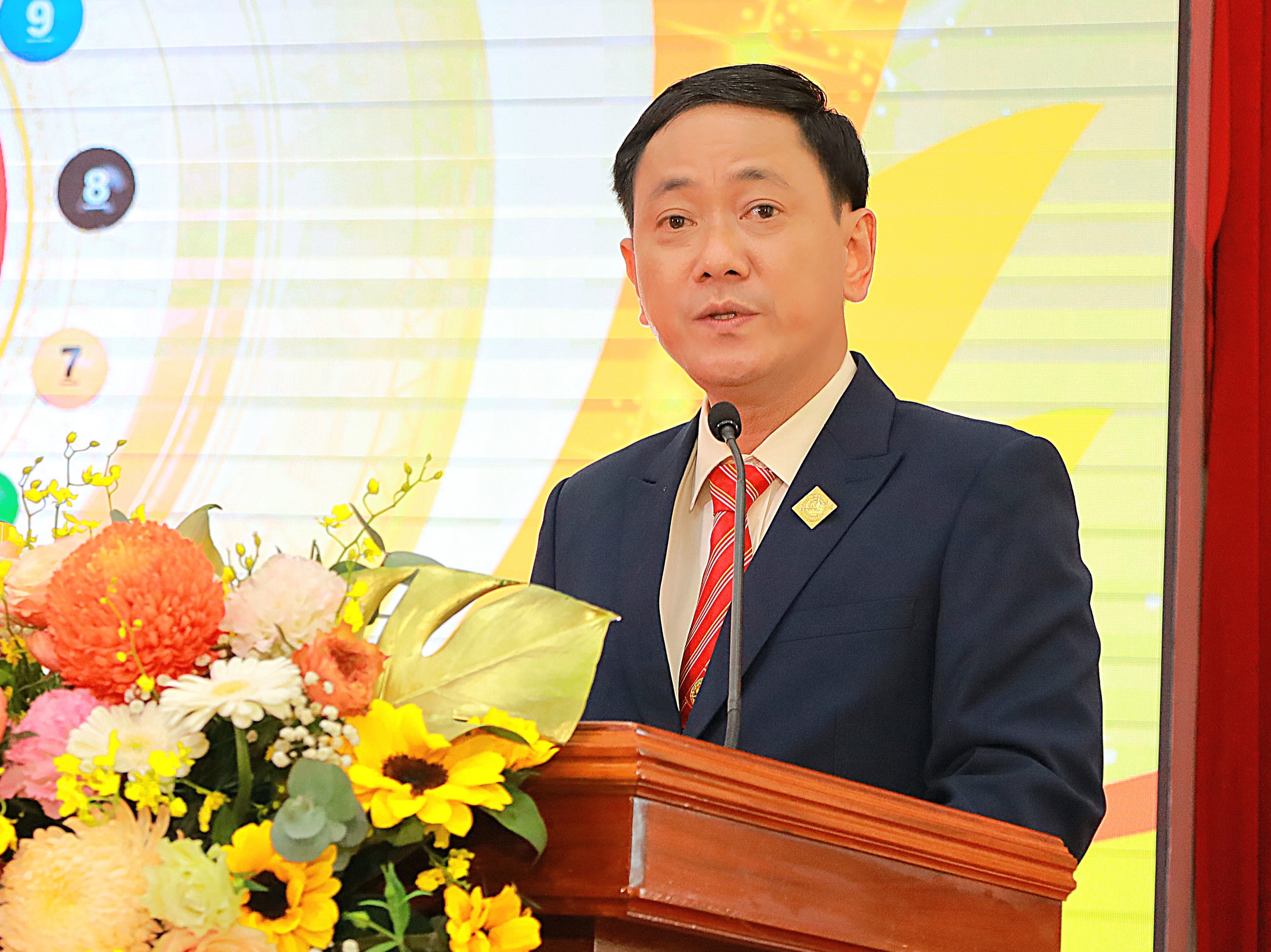Ông Trần Minh Tâm - Chủ tịch Công ty TNHH NN MTV XSKT Cần Thơ phát biểu tại lễ kỷ niệm.
