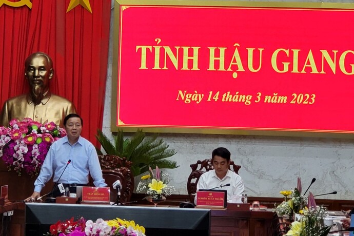 Ông Trần Hồng Hà - Phó Thủ tướng Chính phủ phát biểu chỉ đạo tại hội nghị. Ảnh: Hữu Lễ.