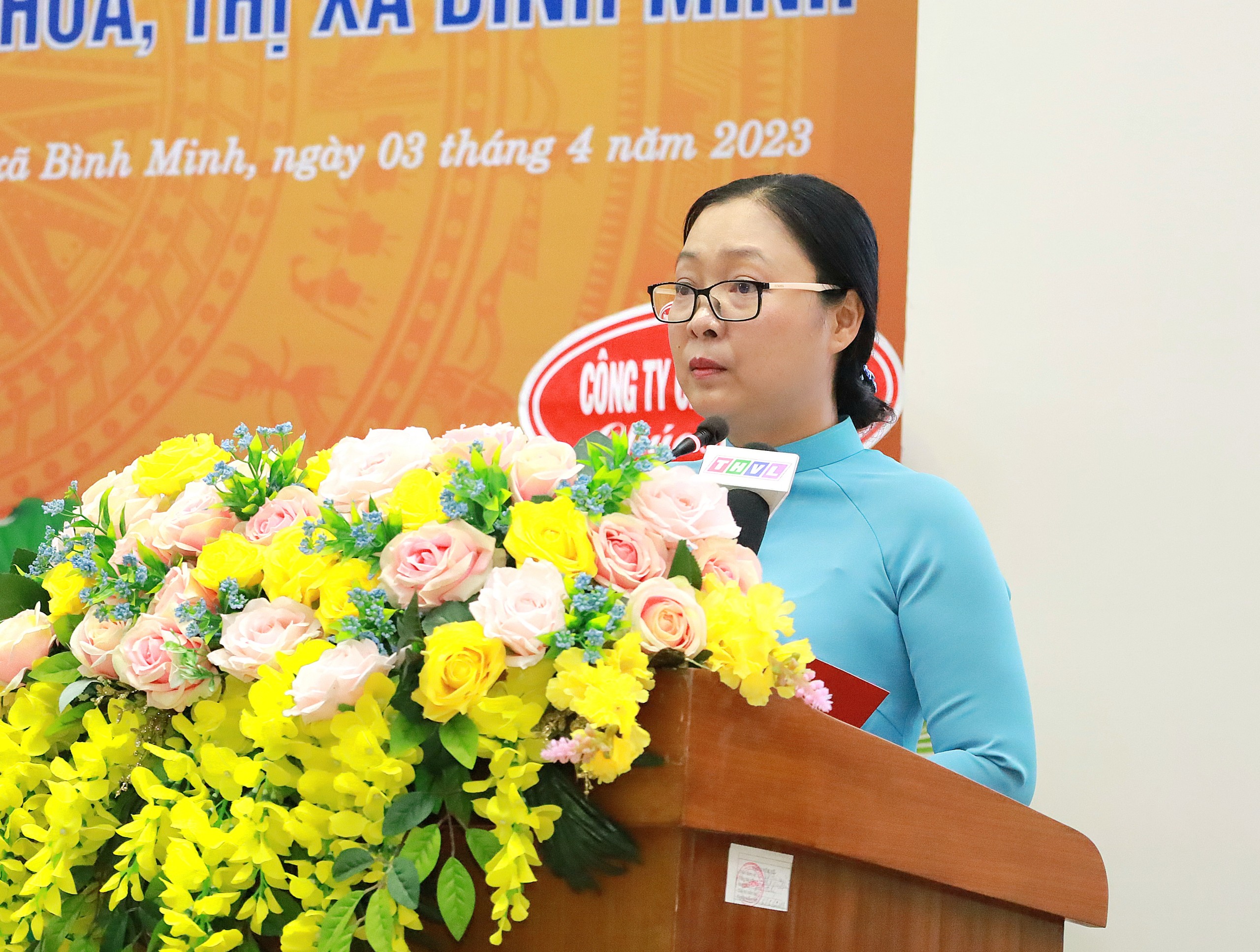 Bà Nguyễn Thị Quyên Thanh - Phó chủ tịch UBND tỉnh Vĩnh Long phát biểu tại buổi lễ.
