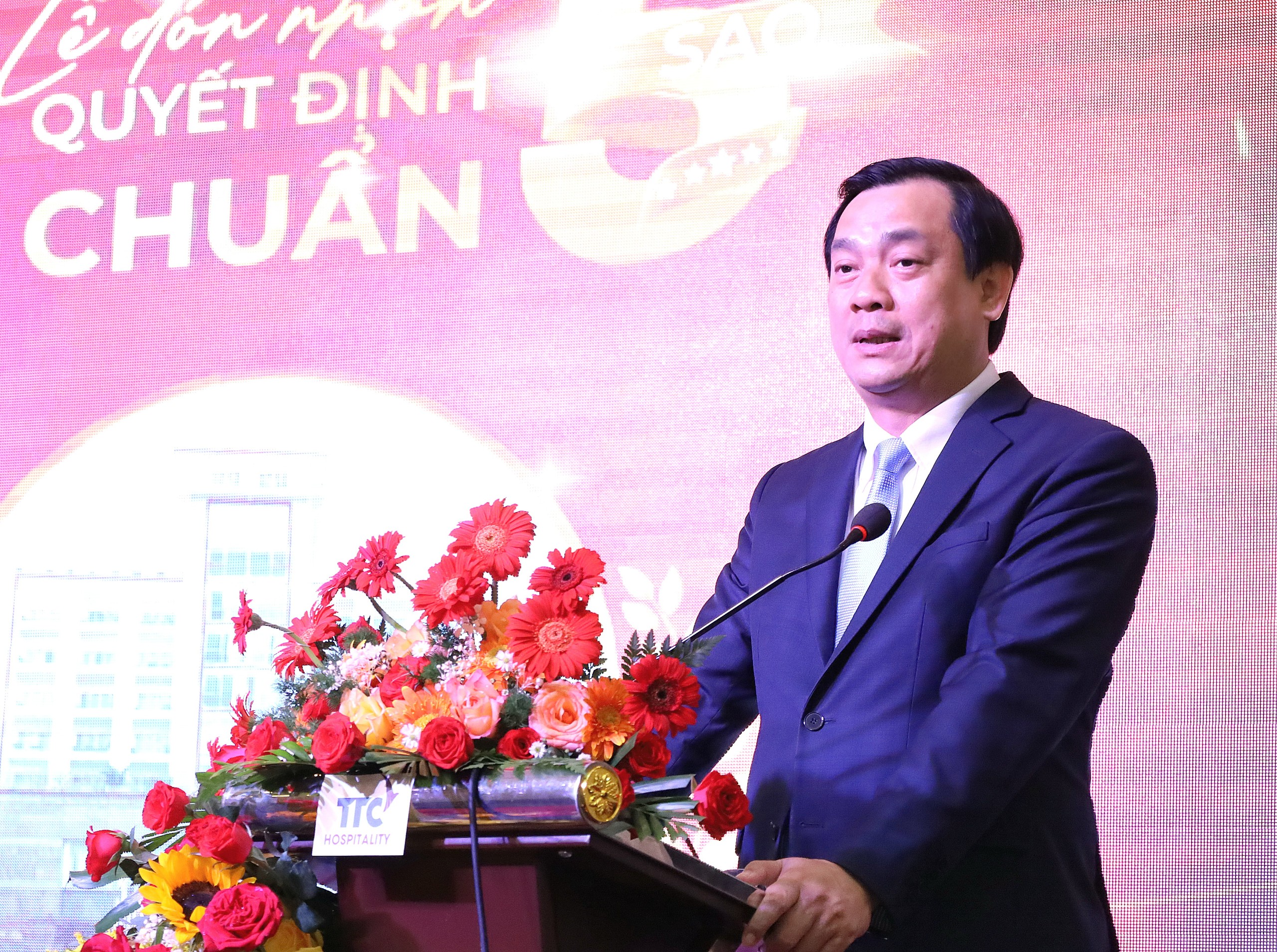 Ông Nguyễn Trùng Khánh - Tổng cục trưởng Tổng Cục Du lịch Việt Nam phát biểu chỉ đạo tại buổi lễ.