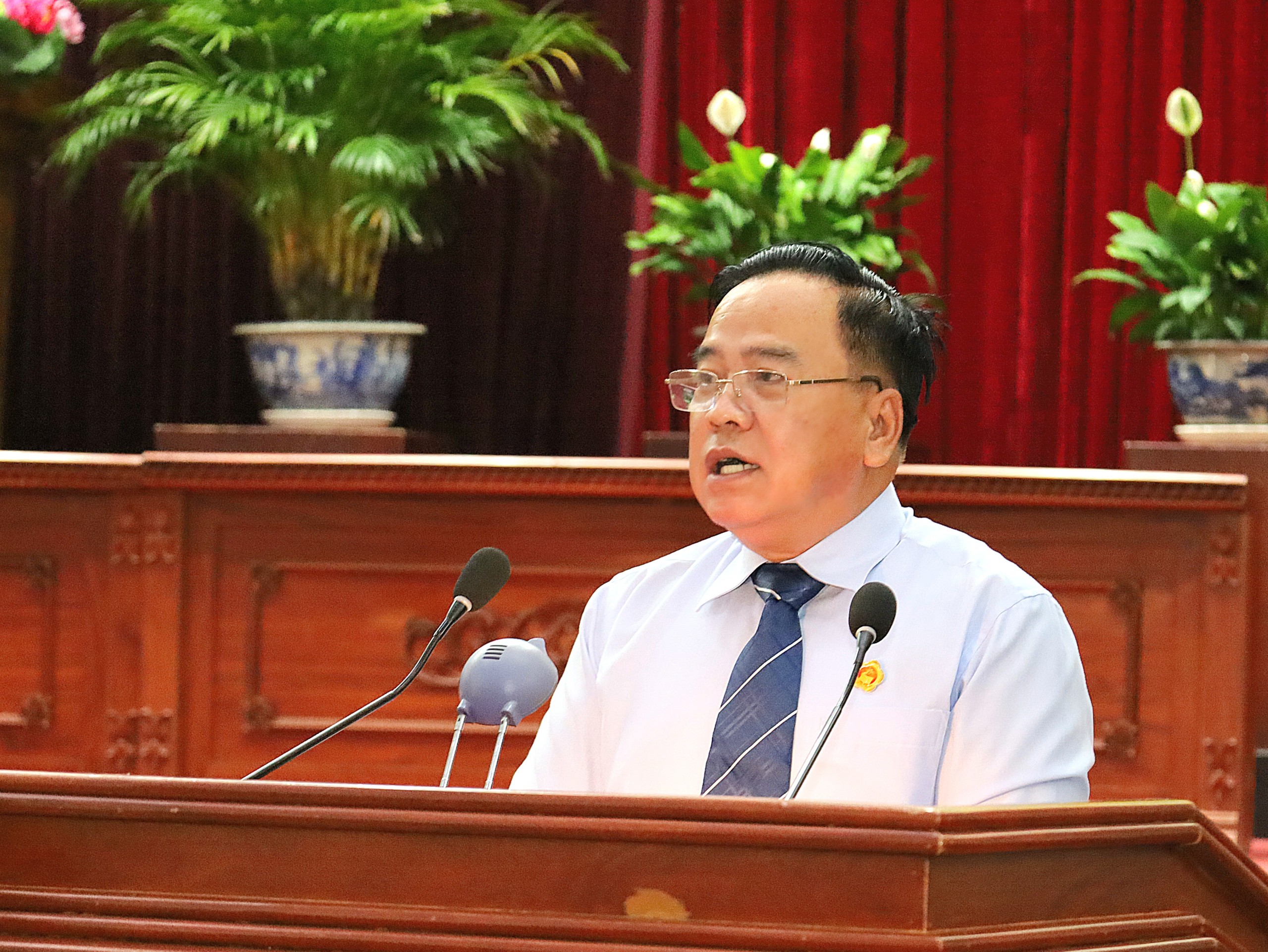 Ông Nguyễn Thanh Xuân – Chủ tịch Hội Khuyến học TP. Cần Thơ phát biểu tại buổi lễ.