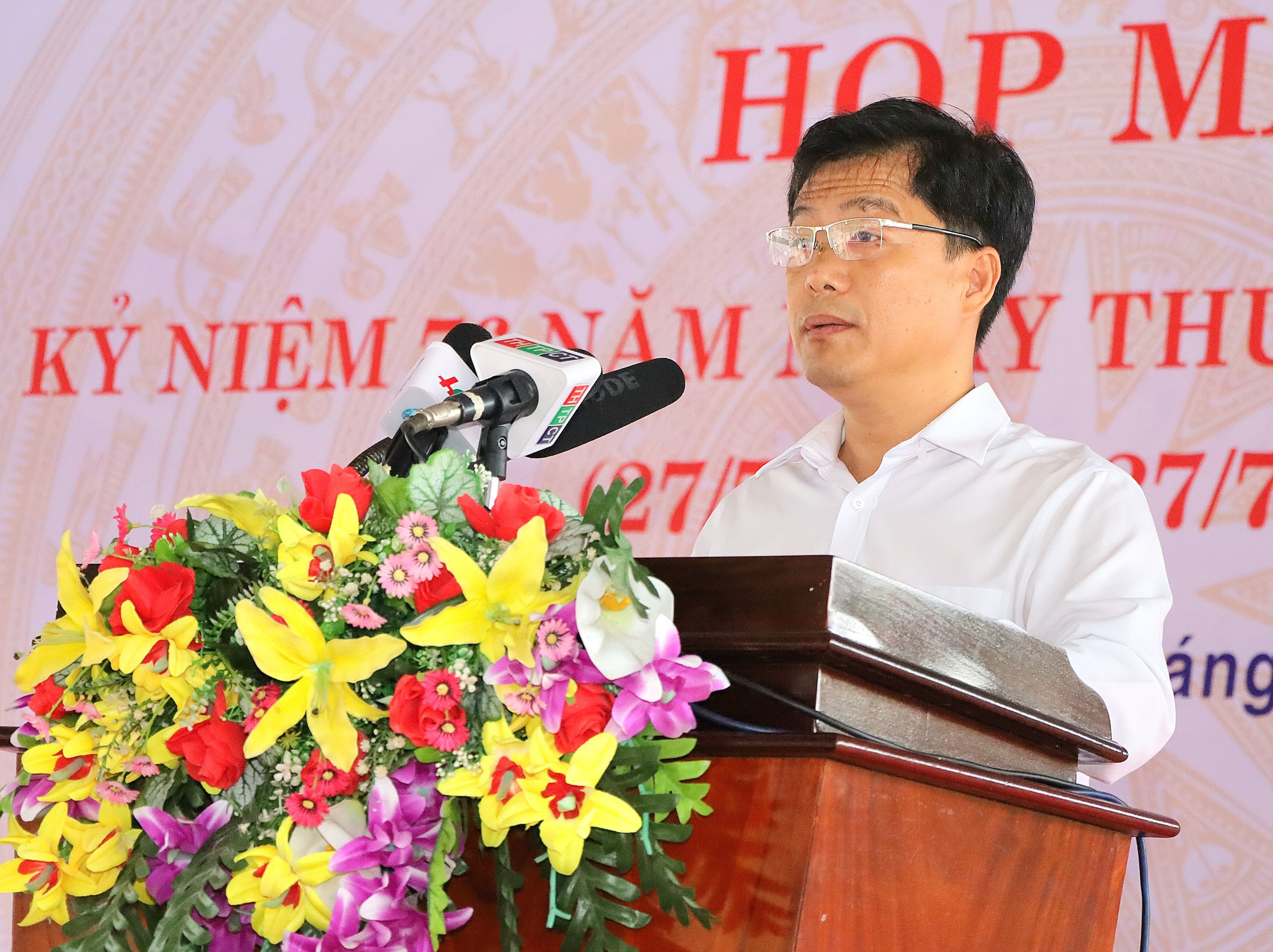 Ông Võ Quốc Sử- Phó Bí thư huyện ủy, Chủ tịch UBND huyện Châu Thành A, tỉnh Hậu Giang phát biểu tại chương trình.