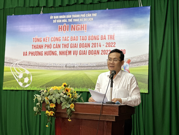 ông Nguyễn Minh Tuấn - Giám đốc Sở Văn hóa Thể thao và Du lịch TP Cần Thơ phát biểu tại Hội nghị.
