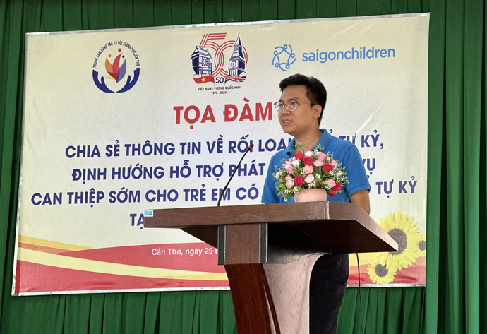 Ông Nguyễn Long Điền – Quản lí chương trình Giáo dục đặc biệt tại Saigon Children’s Charity đồng hành cùng dự án “Hỗ trợ can thiệp sớm cho trẻ em có rối loạn phổ tự kỷ tại thành phố Cần Thơ giai đoạn 2022 - 2024”
