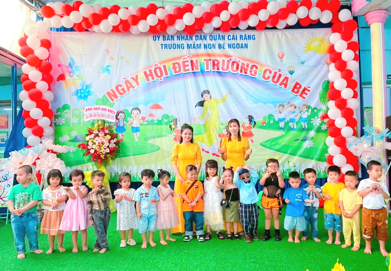 Cô trò Trường Mầm non Bé Ngoan, quận Cái Răng chào đón năm học mới 2023 - 2024.