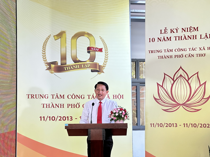 Ông Hồ Thanh Hải - Giám đốc TT CTXH TP Cần Thơ phát biểu ý kiến về những định hướng phát triển trung tâm trong thời gian tới.