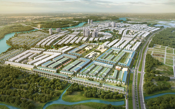 Phối cảnh tổng thể dự án T&T City Millennia tại Long An với quy mô 276ha.