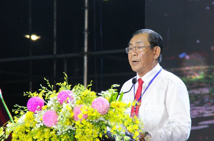 Ông Lê Thanh Bình - Phó Chủ tịch UBND tỉnh Trà Vinh phát biểu tại buổi lễ.