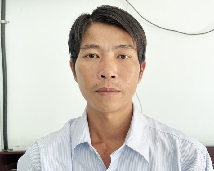 Bị can Nguyễn Minh Tiến tại cơ quan công an.