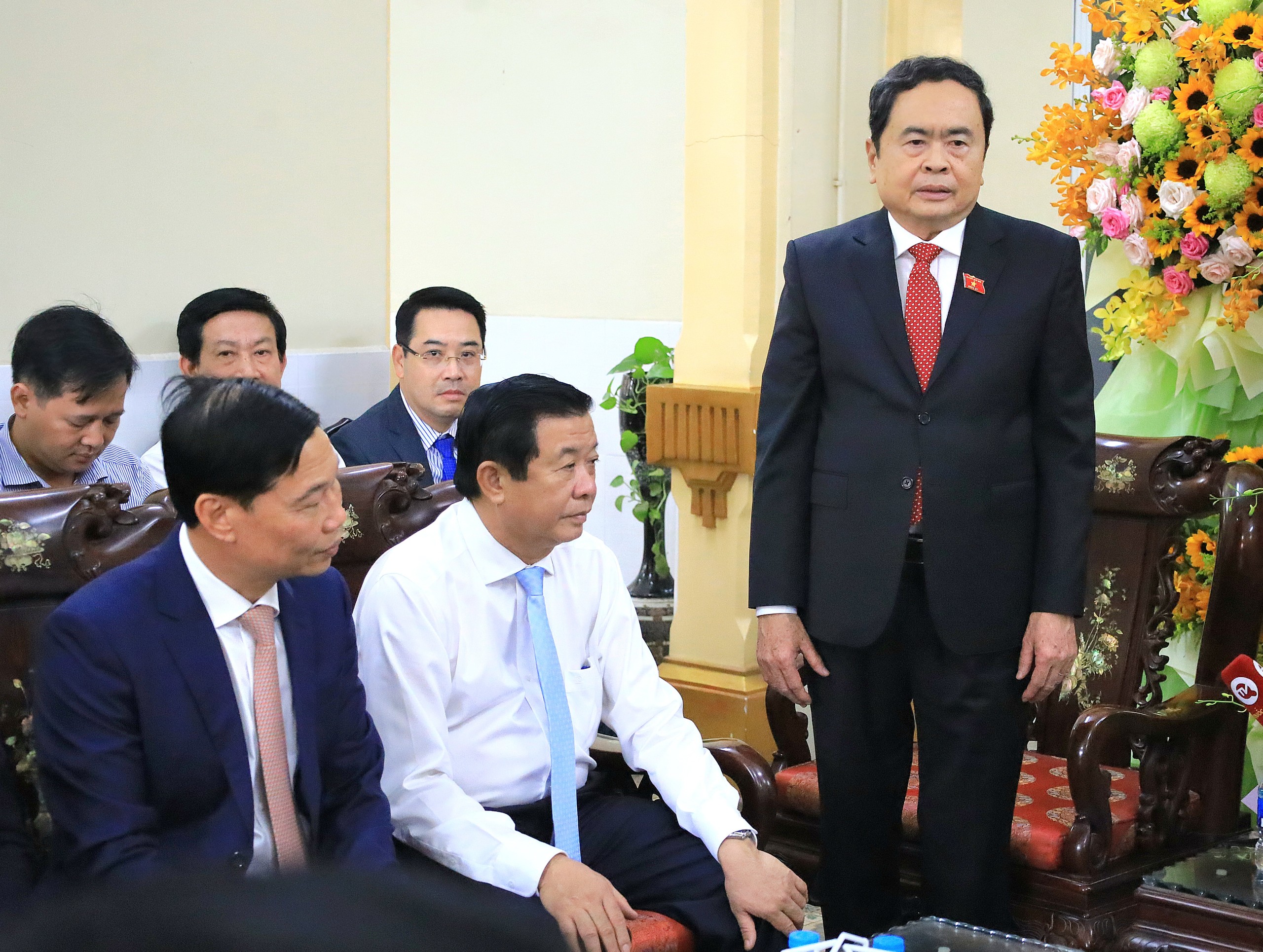 Ông Trần Thanh Mẫn - Ủy viên Bộ Chính trị, Phó Chủ tịch Thường trực Quốc hội phát biểu chúc mừng Giáng sinh.