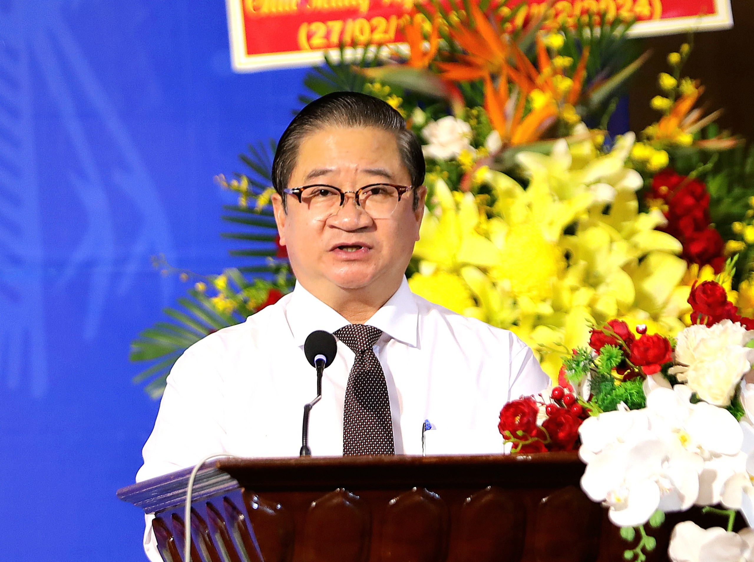 Ông Trần Việt Trường – Phó Bí thư Thành ủy, Chủ tịch UBND TP. Cần Thơ phát biểu chỉ đạo tại buổi lễ.