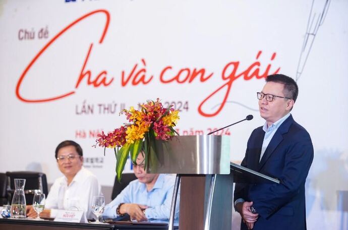 Ông Lê Quốc Minh chia sẻ tại buổi lễ phát động cuộc thi 'Cha và con gái' lần thứ 2 năm 2024