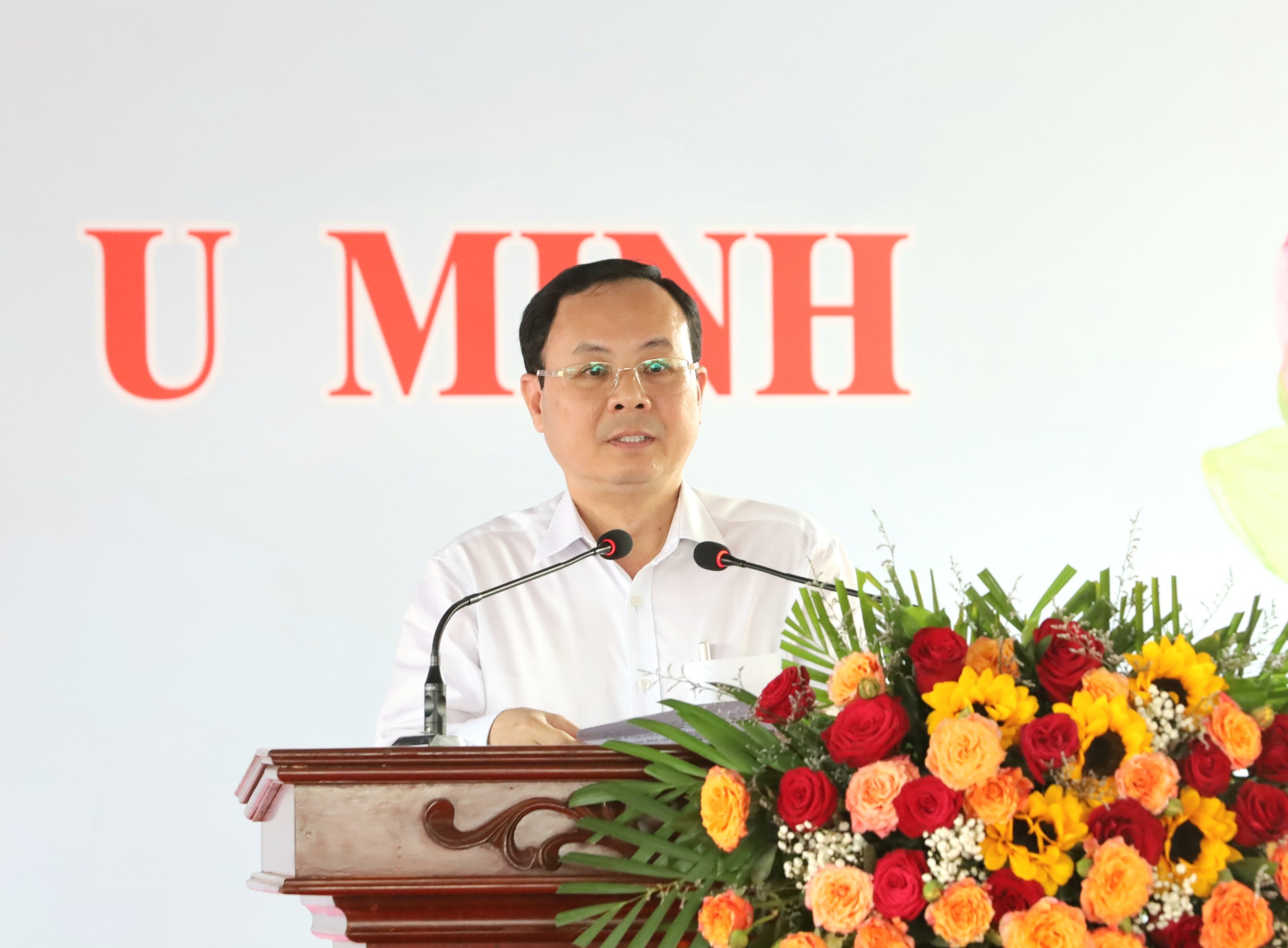 Ông Nguyễn Văn Hiếu - Ủy viên dự khuyết BCH Trung ương Đảng, Bí thư Thành ủy Cần Thơ phát biểu tại buổi lễ.