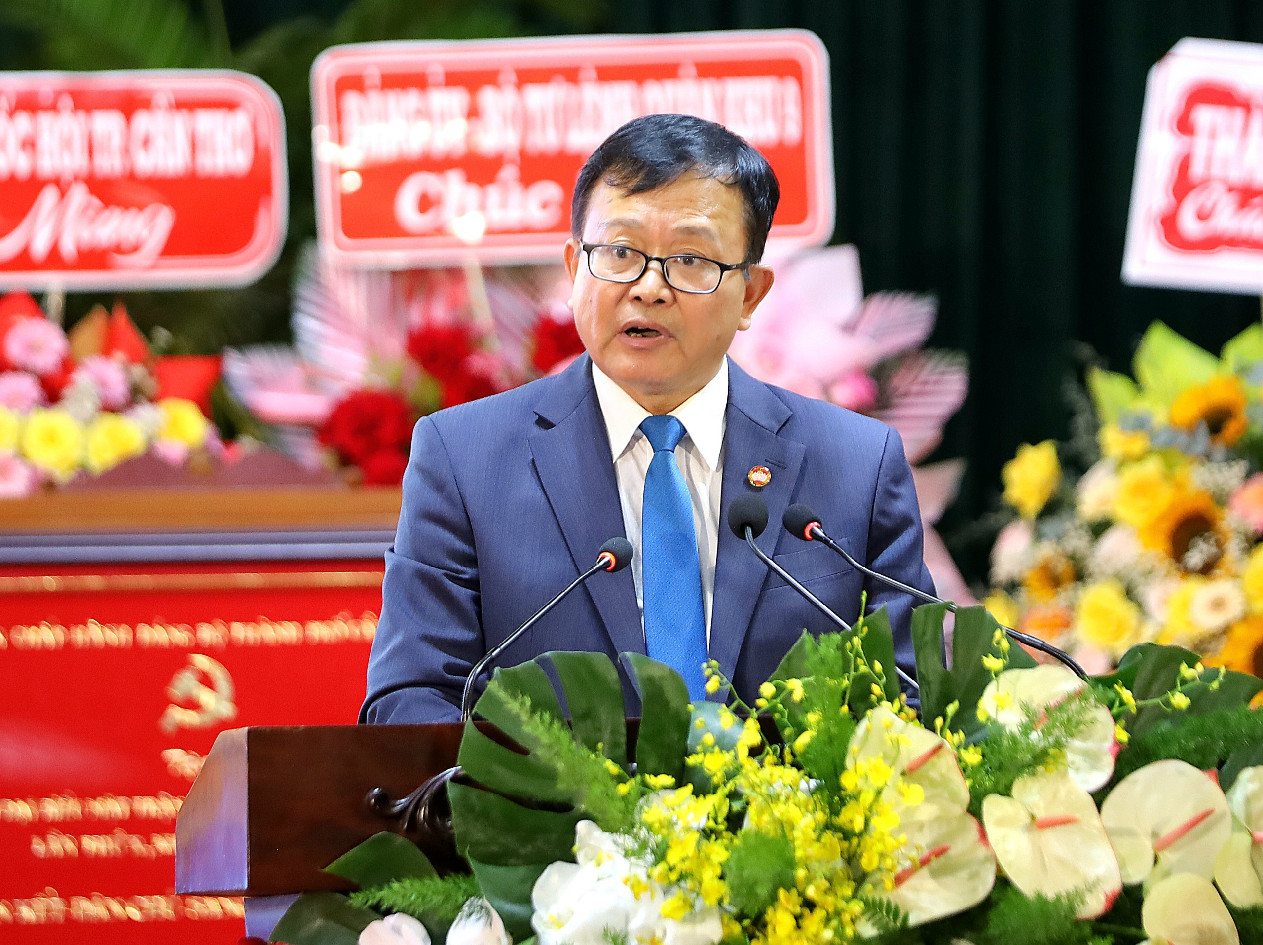 Ông Nguyễn Trung Nhân - Ủy viên BTV Thành ủy, Chủ tịch MTTQ Việt Nam TP. Cần Thơ phát biểu khai mạc tại Đại hội.