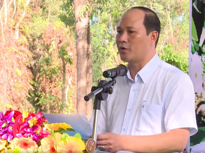 Ông Nguyễn Thanh Liêm - Phó Chủ tịch UBND huyện, Trưởng BTC sự kiện “Hương rừng U Minh” phát biểu khai mạc.