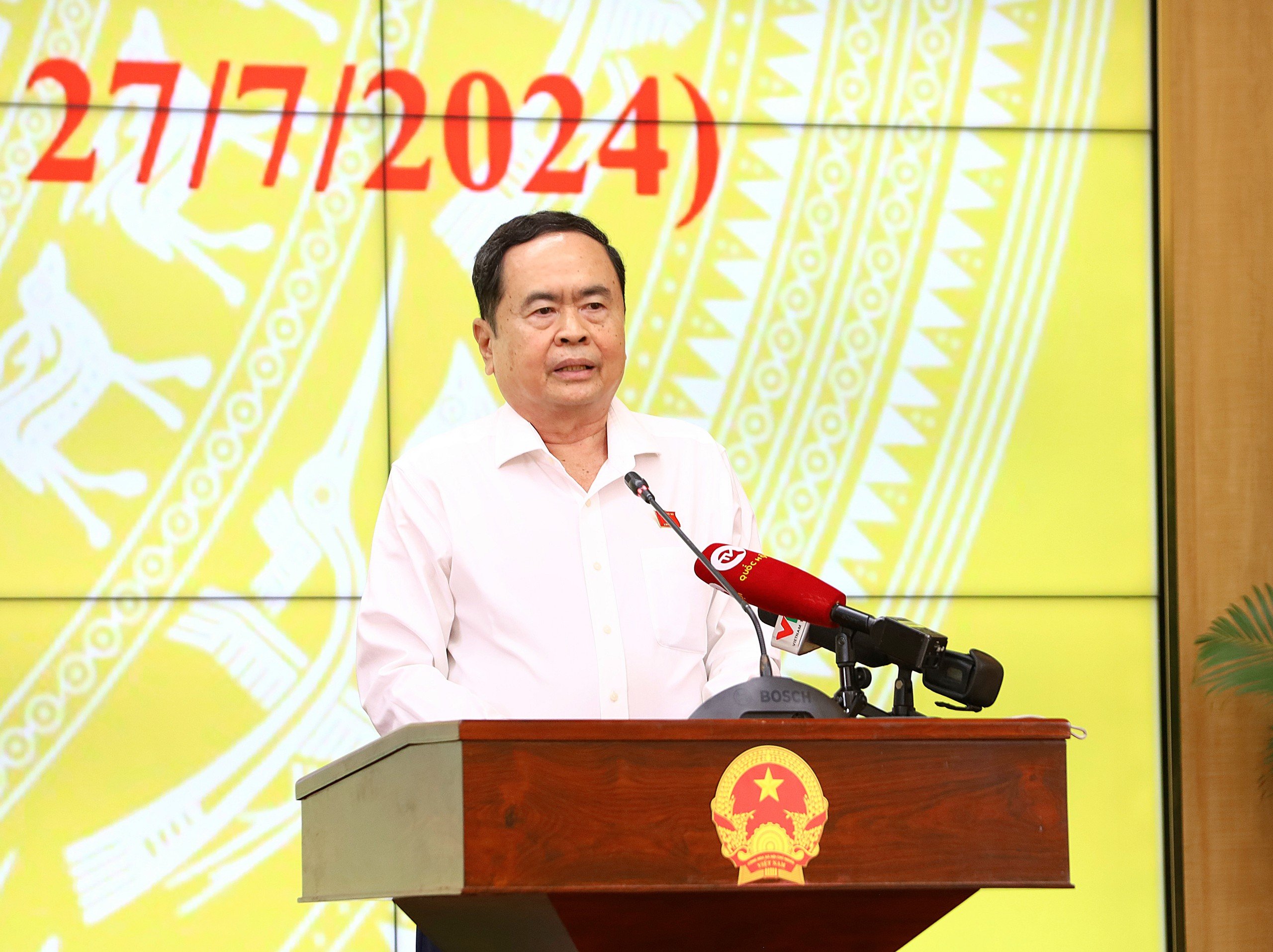 Chủ tịch Quốc hội Trần Thanh Mẫn phát biểu tại buổi lễ.