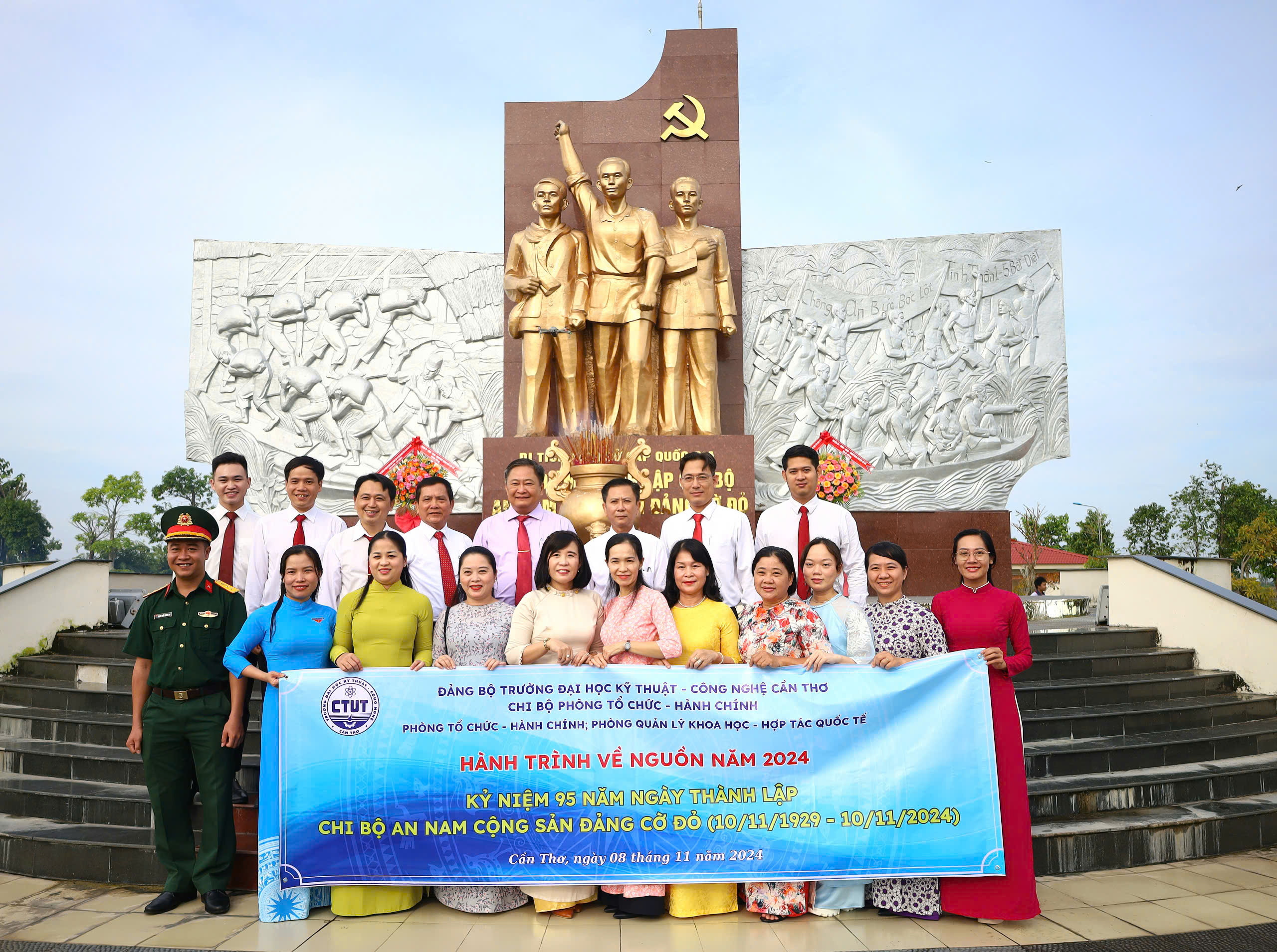 Đảng bộ Trường Đại học Kỹ thuật - Công nghệ Cần Thơ hành trình Về nguồn tại Địa điểm thành lập Chi bộ An Nam Cộng sản Đảng Cờ Đỏ.