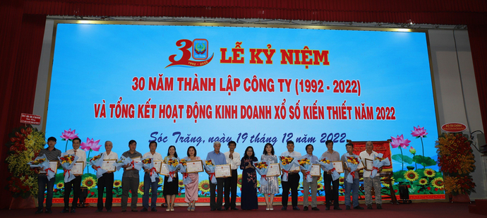 Lễ kỷ niệm 30 năm thành lập Công ty TNHH MTV Xổ số kiến thiết Sóc Trăng vào ngày 19/12/2022.