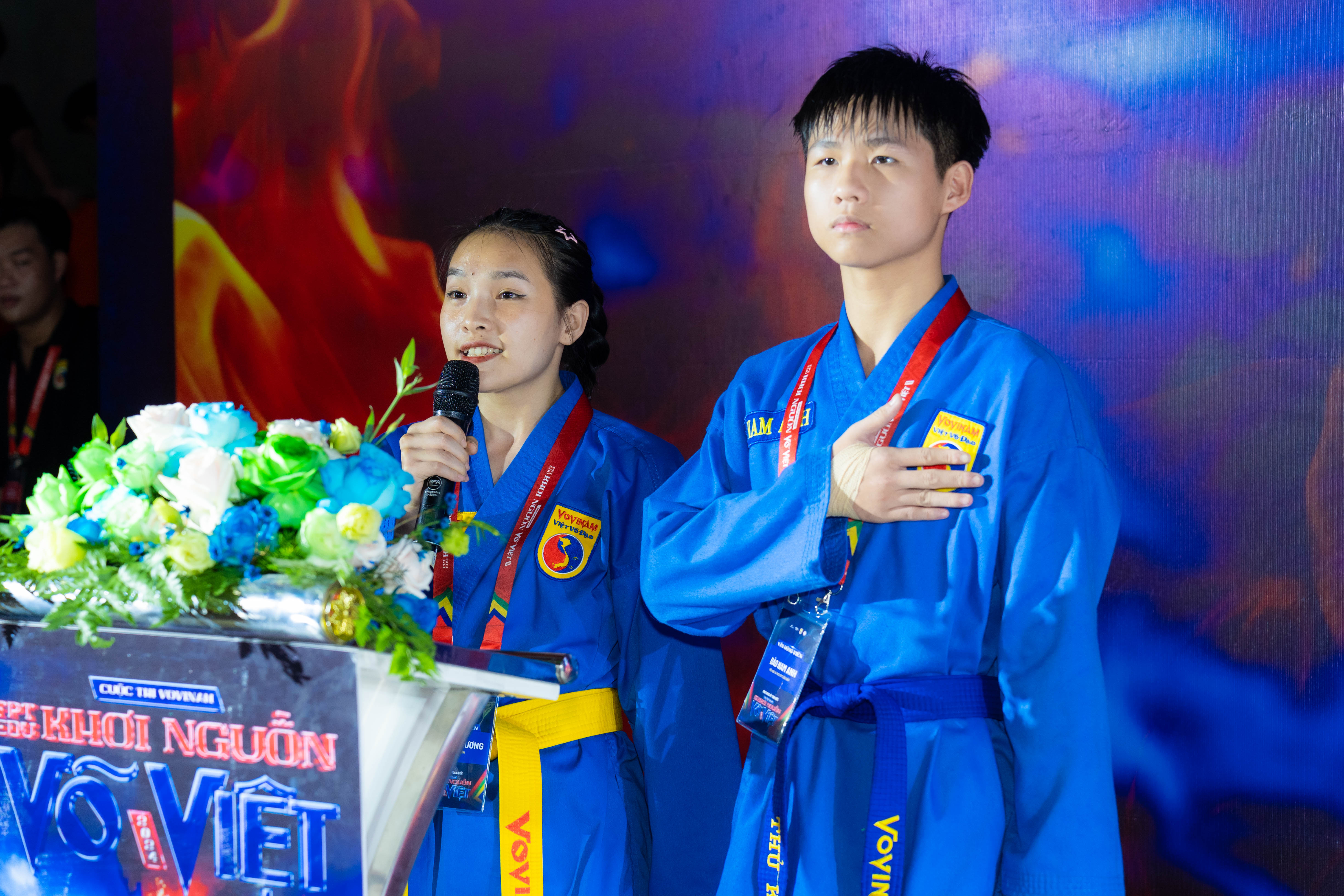 Đại diện vận động viên phát biểu hạ quyết tâm thi đấu.