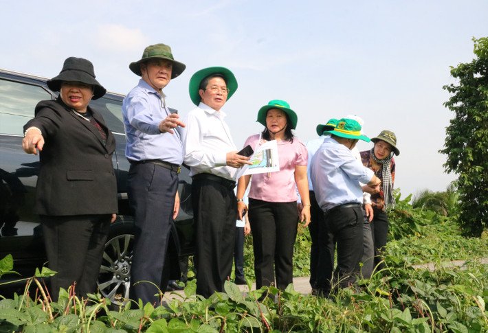 Ông Nguyễn Đức Hải - Phó Chủ tịch Quốc hội cùng đoàn công tác khảo sát Hợp tác xã New Green Farm.