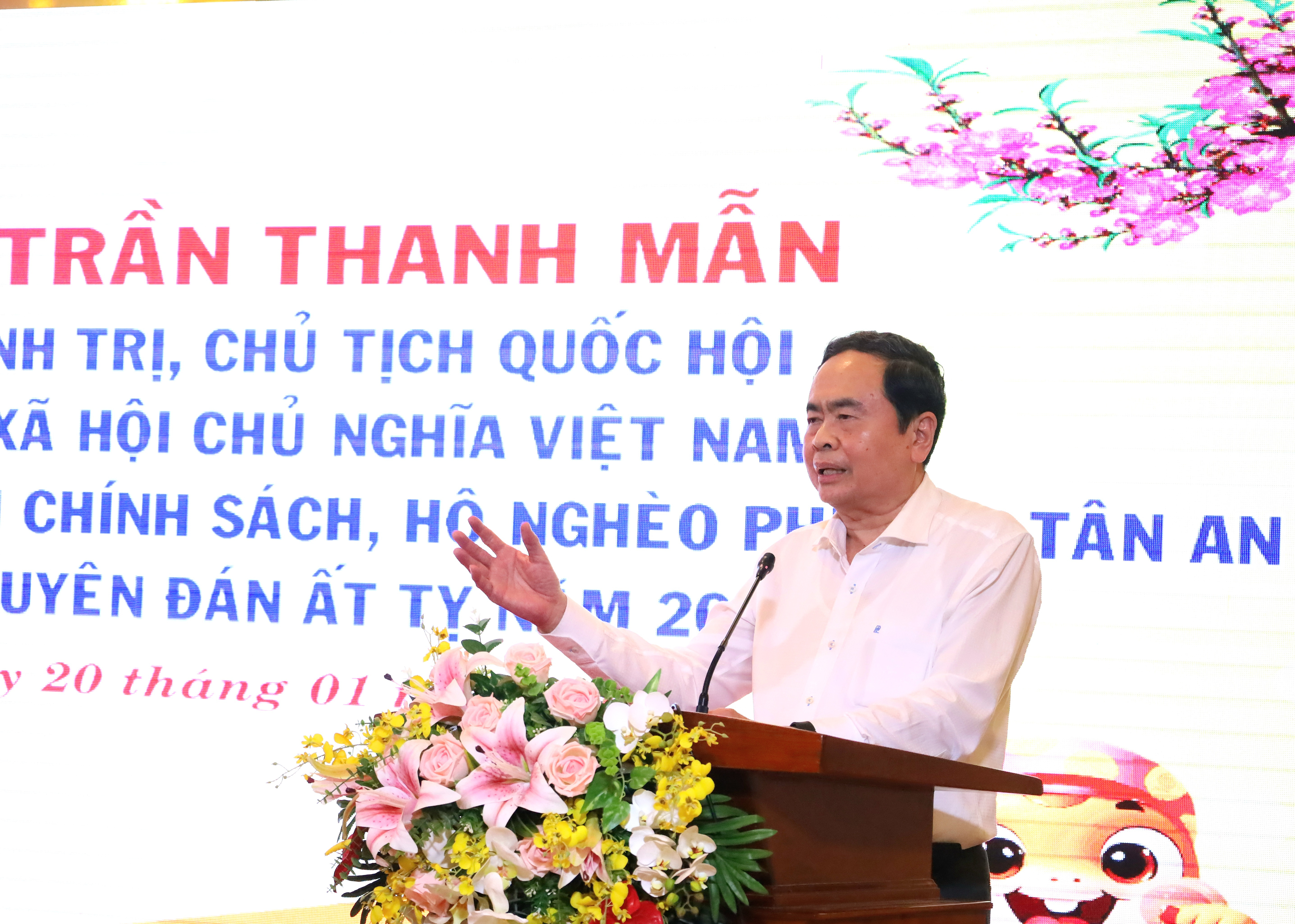 Ủy viên Bộ Chính trị, Chủ tịch Quốc hội Trần Thanh Mẫn phát biểu tại chương trình.