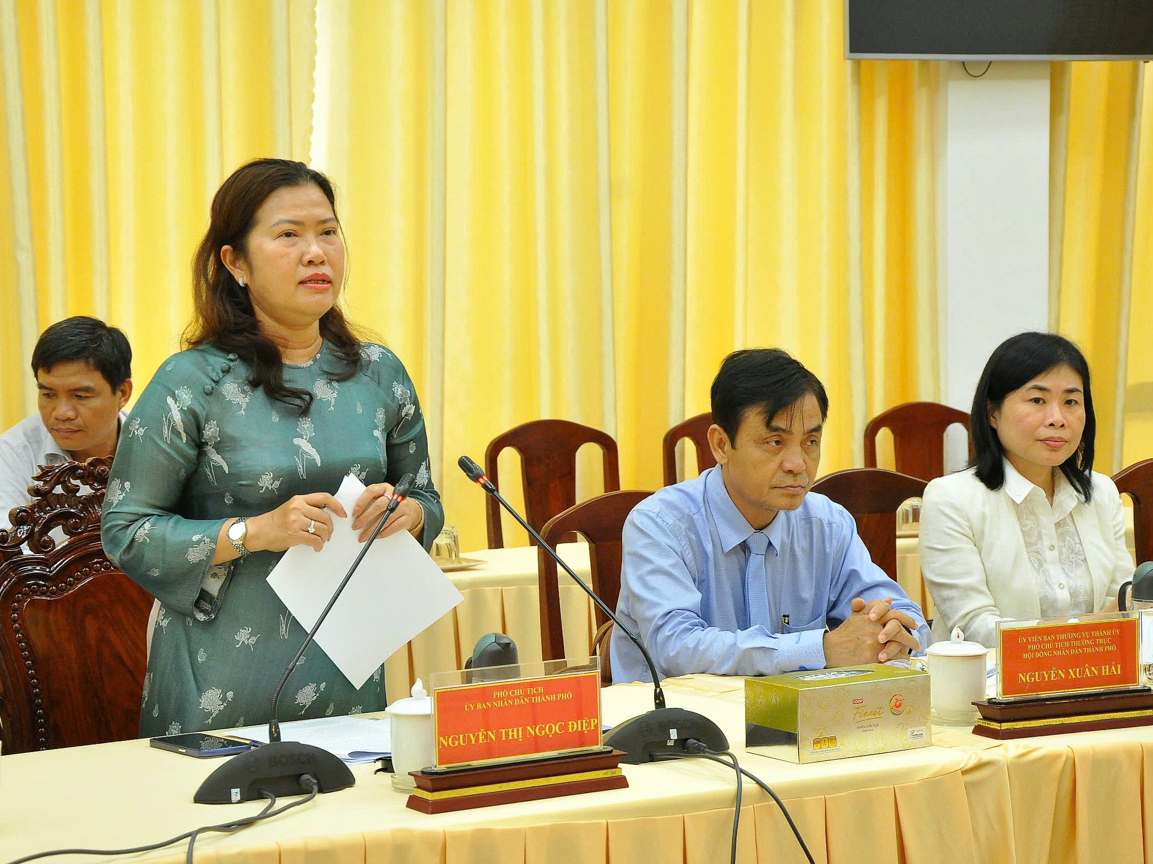 Bà Nguyễn Thị Ngọc Điệp - Phó Chủ tịch UBND TP. Cần Thơ phát biểu tại lễ ký kết.