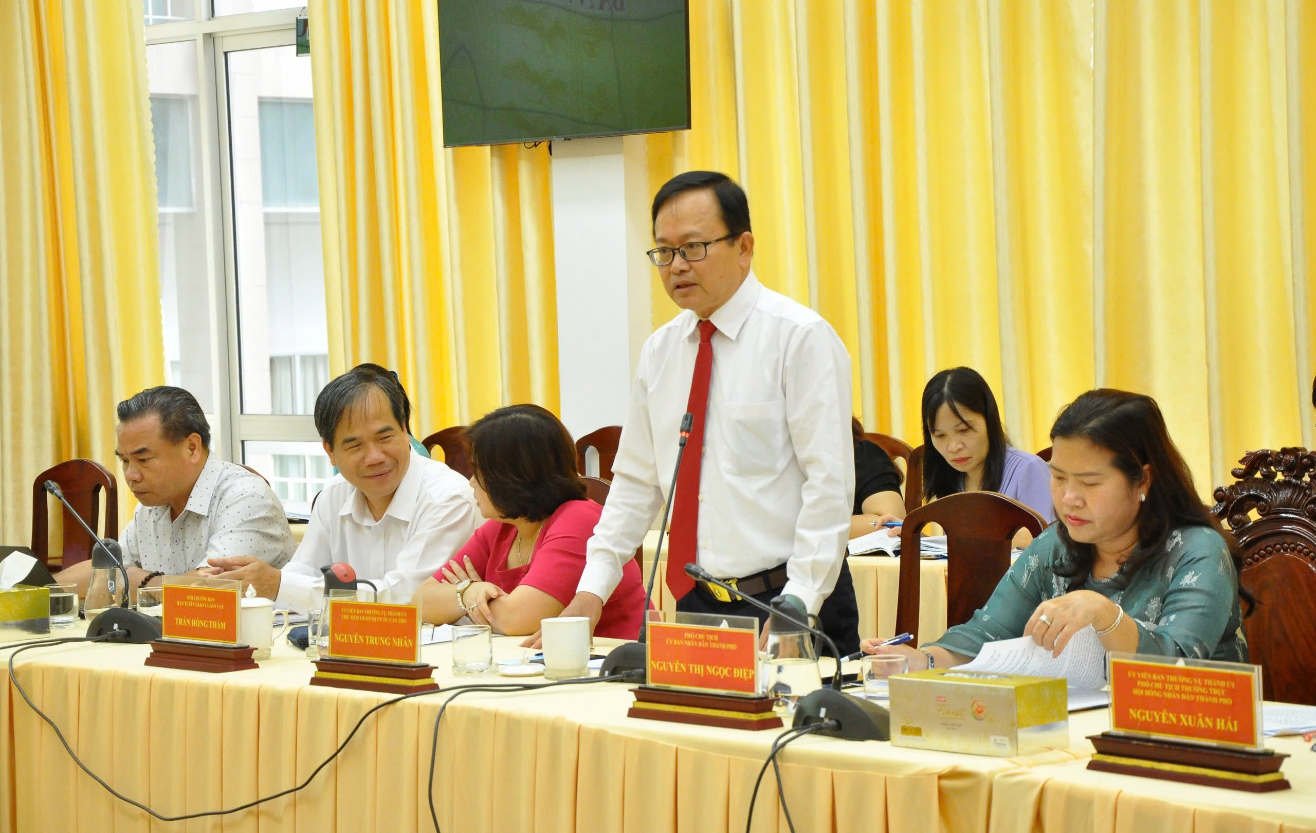 Ông Nguyễn Trung Nhân - Ủy viên BTV Thành ủy, Chủ tịch Ủy ban MTTQ Việt Nam TP. Cần Thơ phát biểu tại lẽ ký kết.