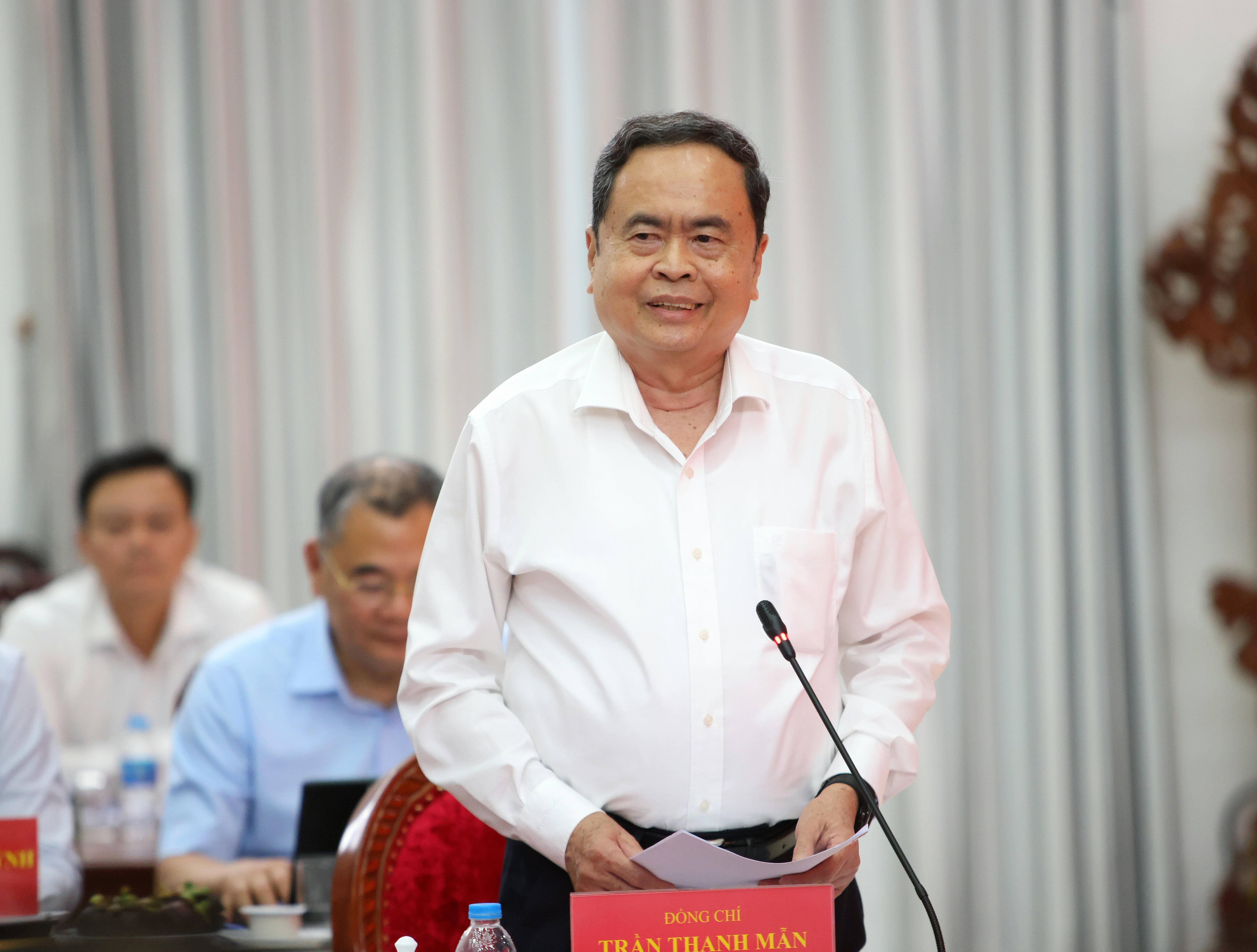 Chủ tịch Quốc hội Trần Thanh Mẫn phát biểu tại buổi làm việc.
