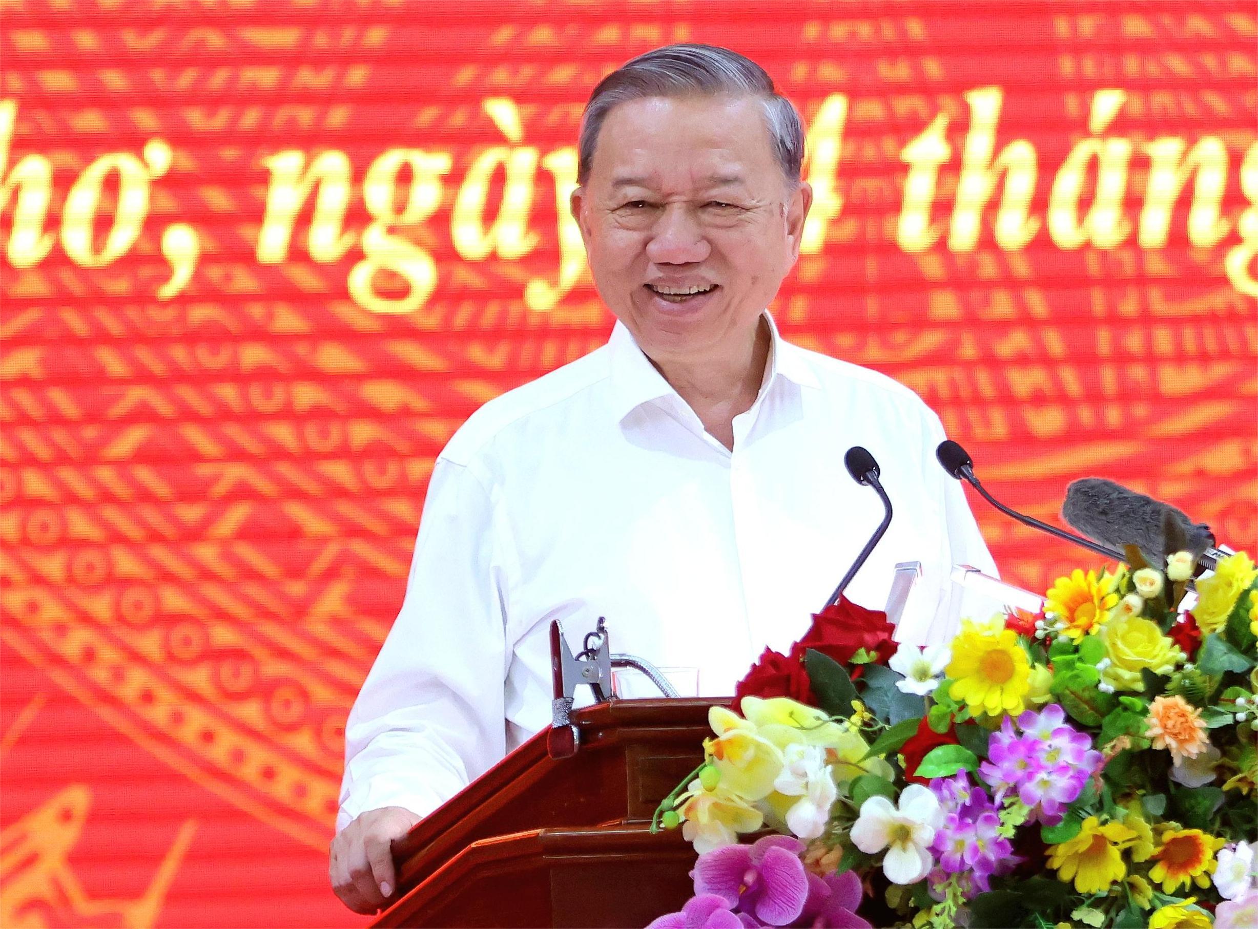 Tổng Bí thư Tô Lâm phát biểu tại buổi làm việc.