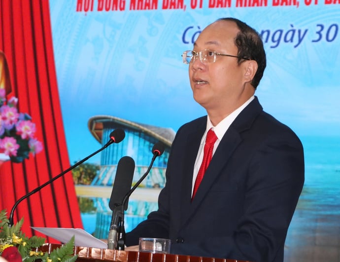 Ông Nguyễn Hồ Hải, Bí thư Tỉnh ủy Cà Mau phát biểu tại Buổi lễ.